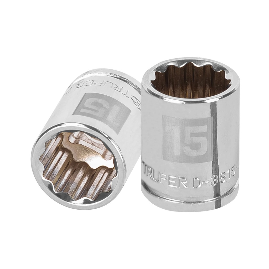 13635 / Dado de 15 mm, 12 puntas, cuadro 3/8', Truper
