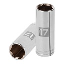 13777 / Dado largo de 17 mm, 6 puntas, cuadro 3/8', Truper