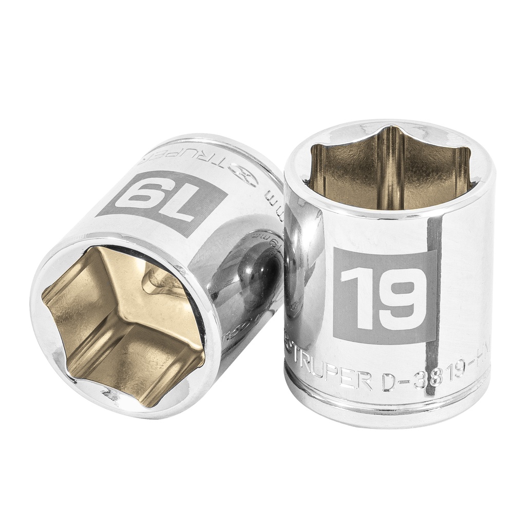 13683 / Dado de 19 mm, 6 puntas, cuadro 3/8', Truper