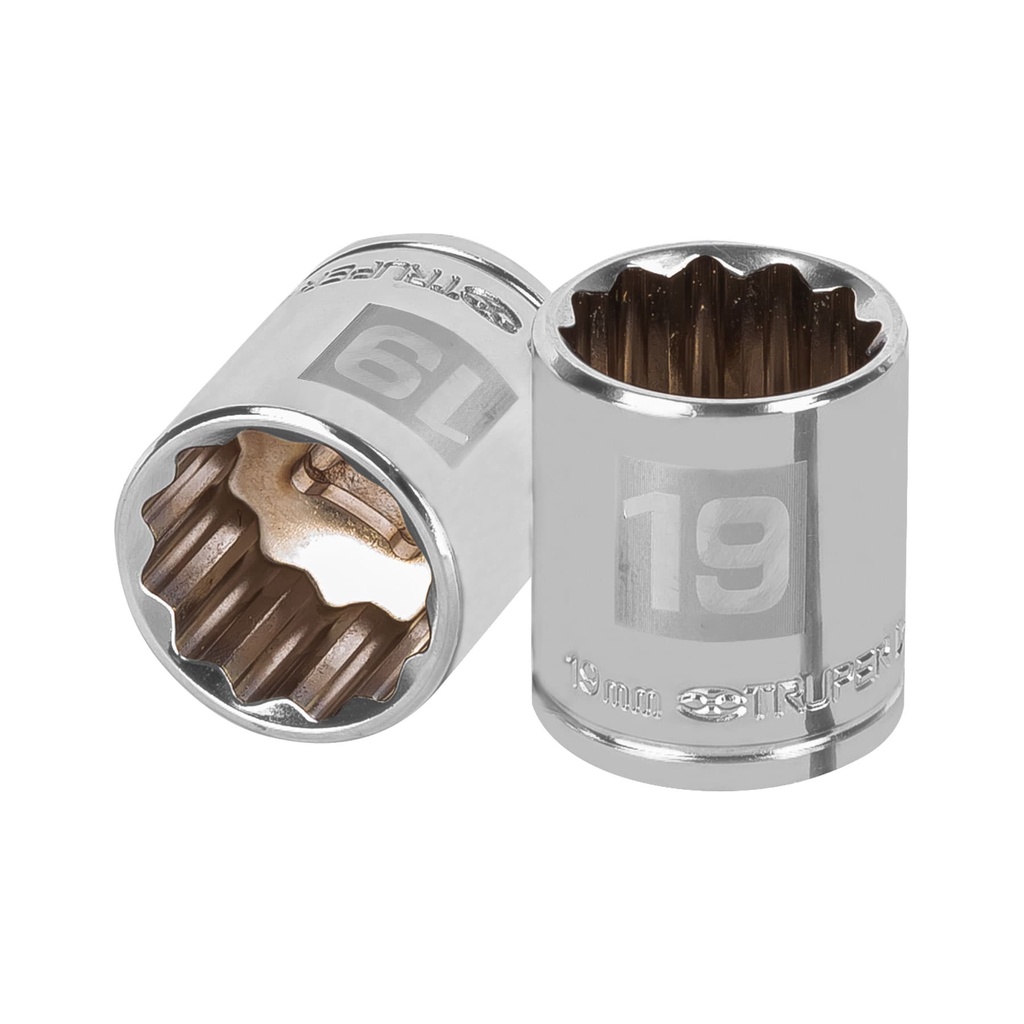 13639 / Dado de 19 mm, 12 puntas, cuadro 3/8', Truper
