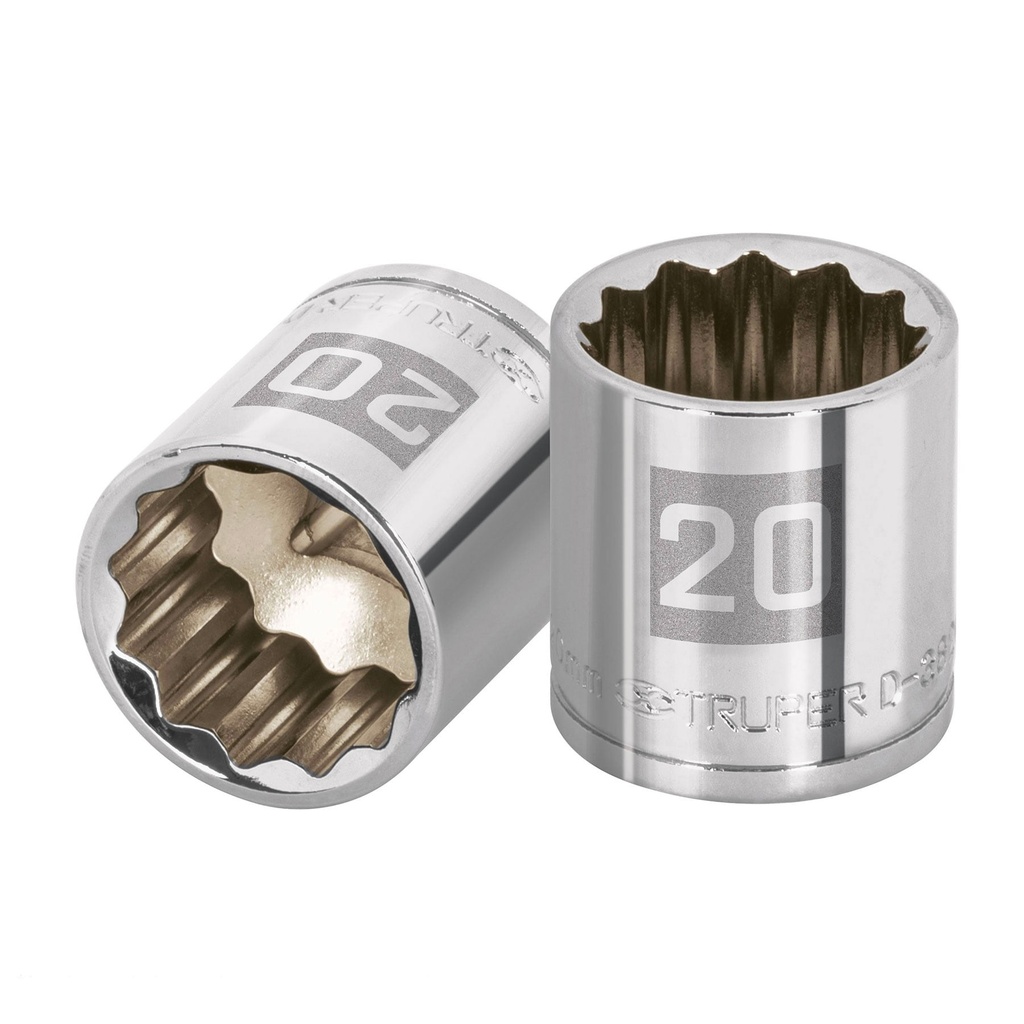 13640 / Dado de 20 mm, 12 puntas, cuadro 3/8', Truper