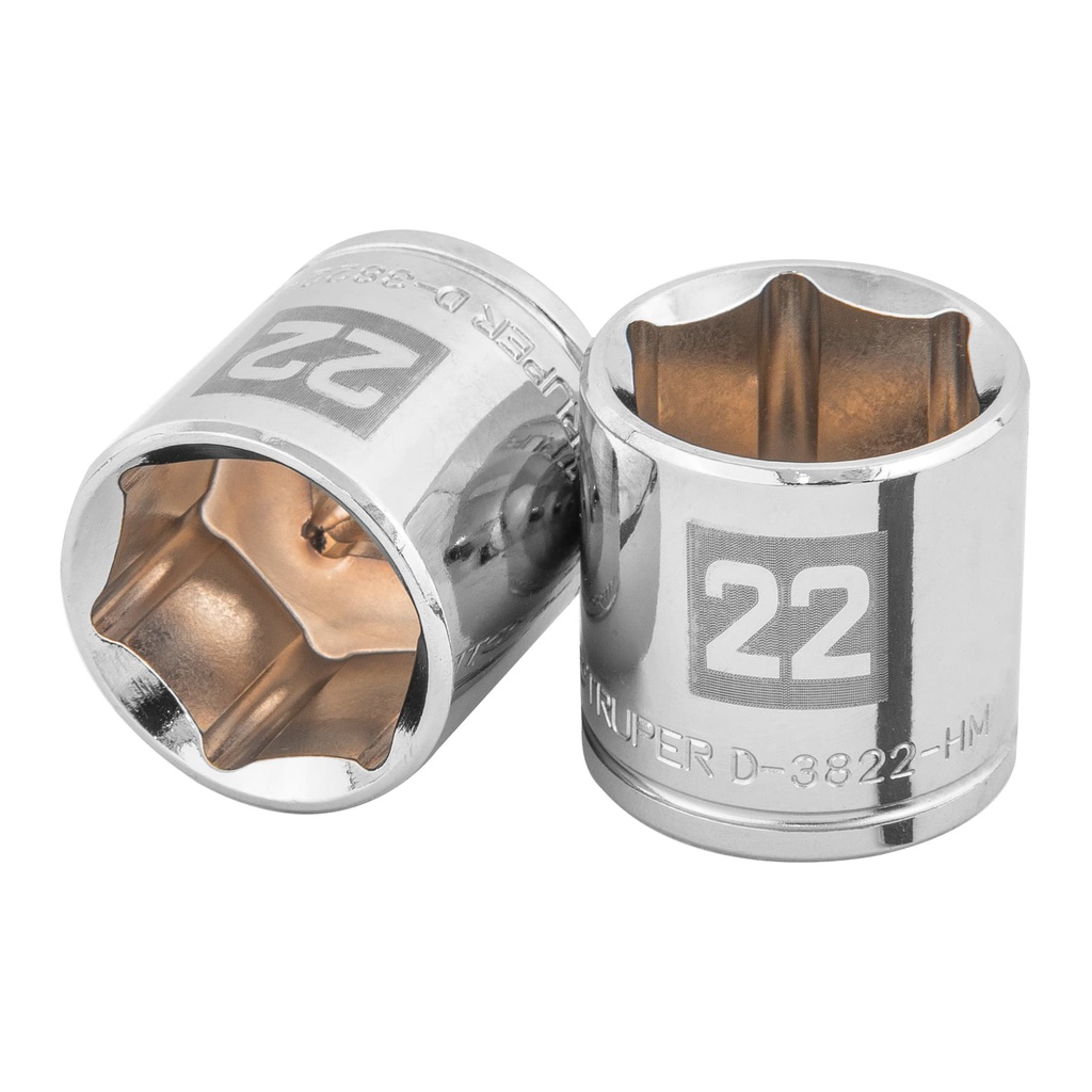 13686 / Dado de 22 mm, 6 puntas, cuadro 3/8', Truper