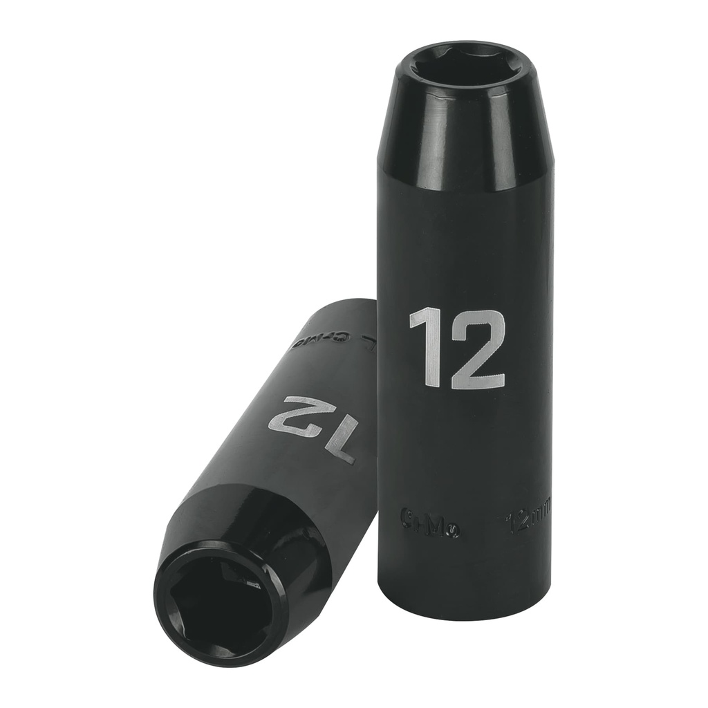 12424 / Dado largo cuadro 1/2' de impacto 6 puntas de 12 mm, Truper