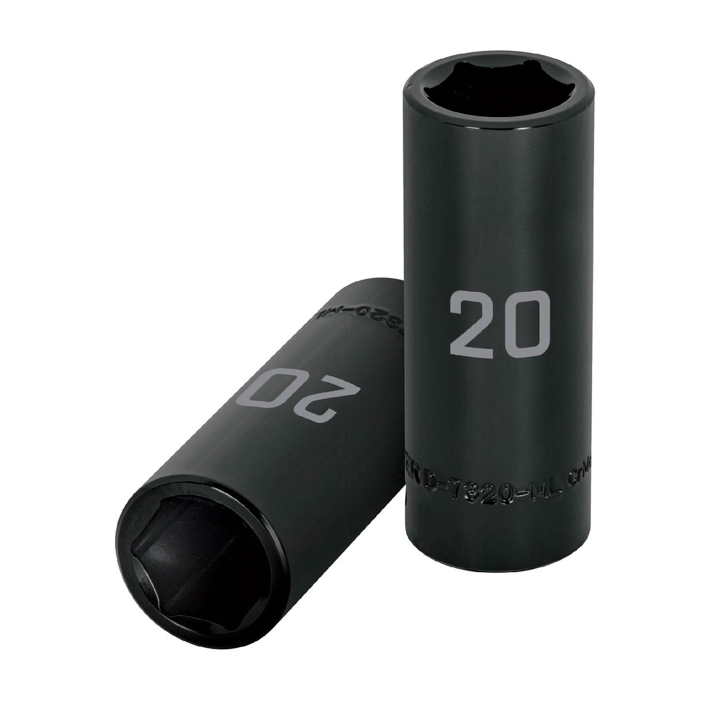 12432 / Dado largo cuadro 1/2' de impacto 6 puntas de 20 mm, Truper