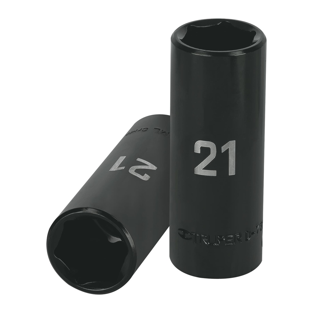 12433 / Dado largo cuadro 1/2' de impacto 6 puntas de 21 mm, Truper