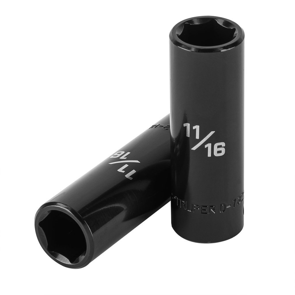 13391 / Dado largo impacto de 11/16', 6 puntas, cuadro 1/2', Truper
