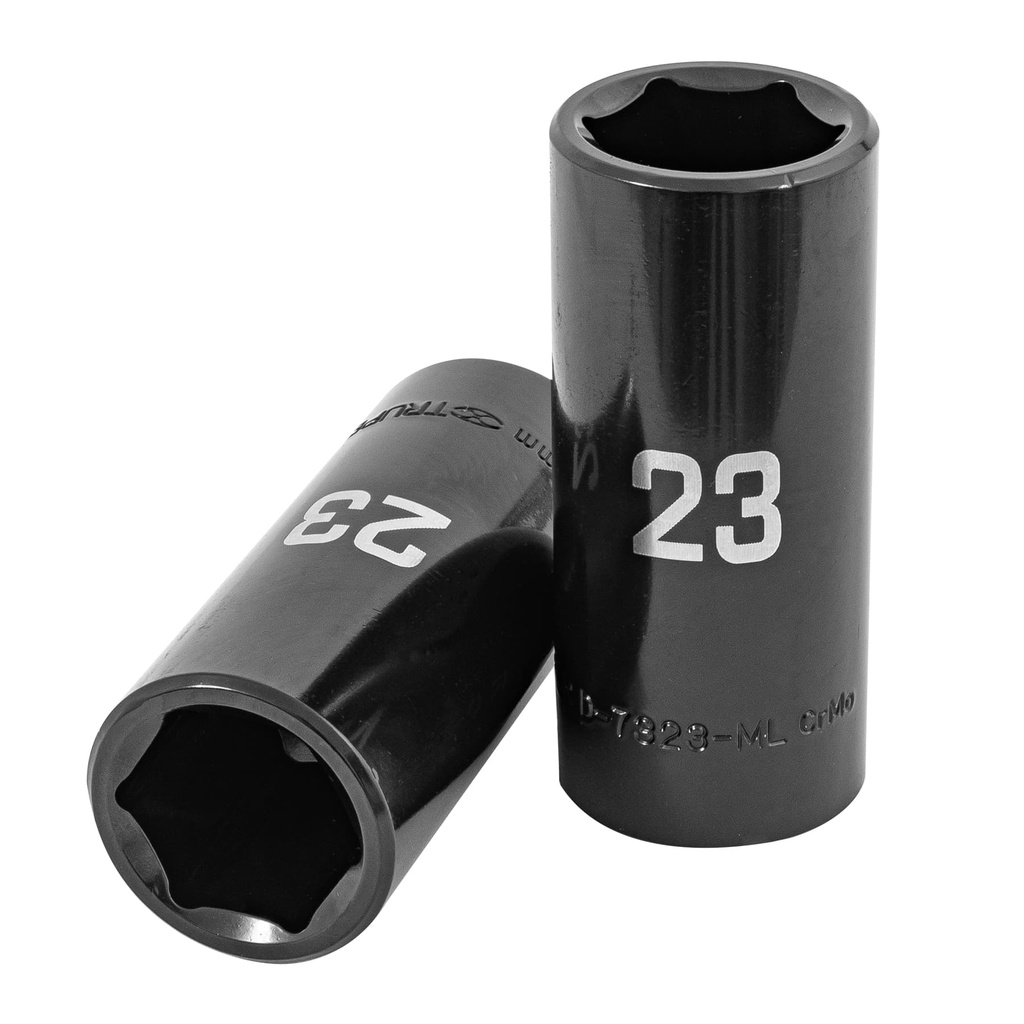 100922 / Dado largo impacto de 23 mm, 6 puntas, cuadro 1/2', Truper