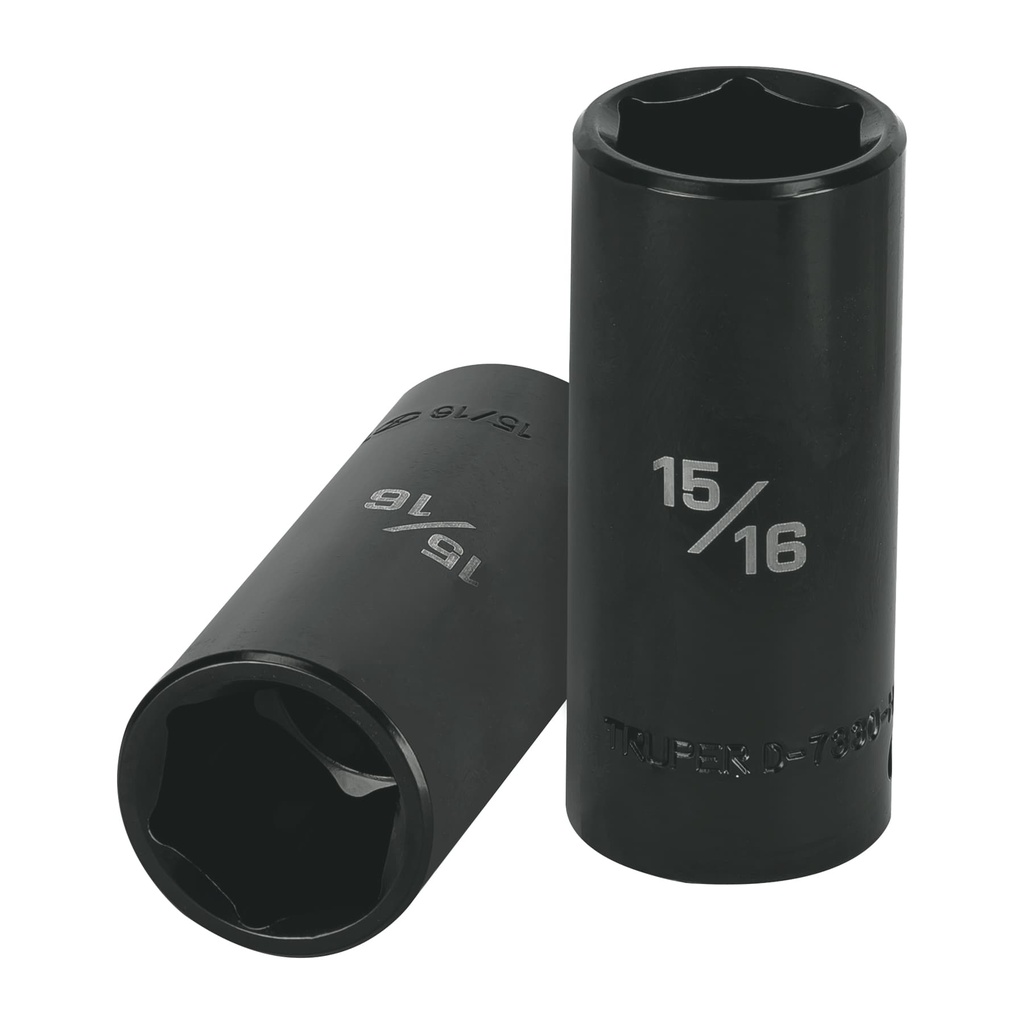13395 / Dado largo impacto de 15/16', 6 puntas, cuadro 1/2', Truper
