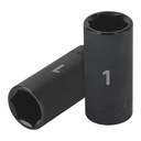 13396 / Dado largo impacto de 1', 6 puntas, cuadro 1/2', Truper