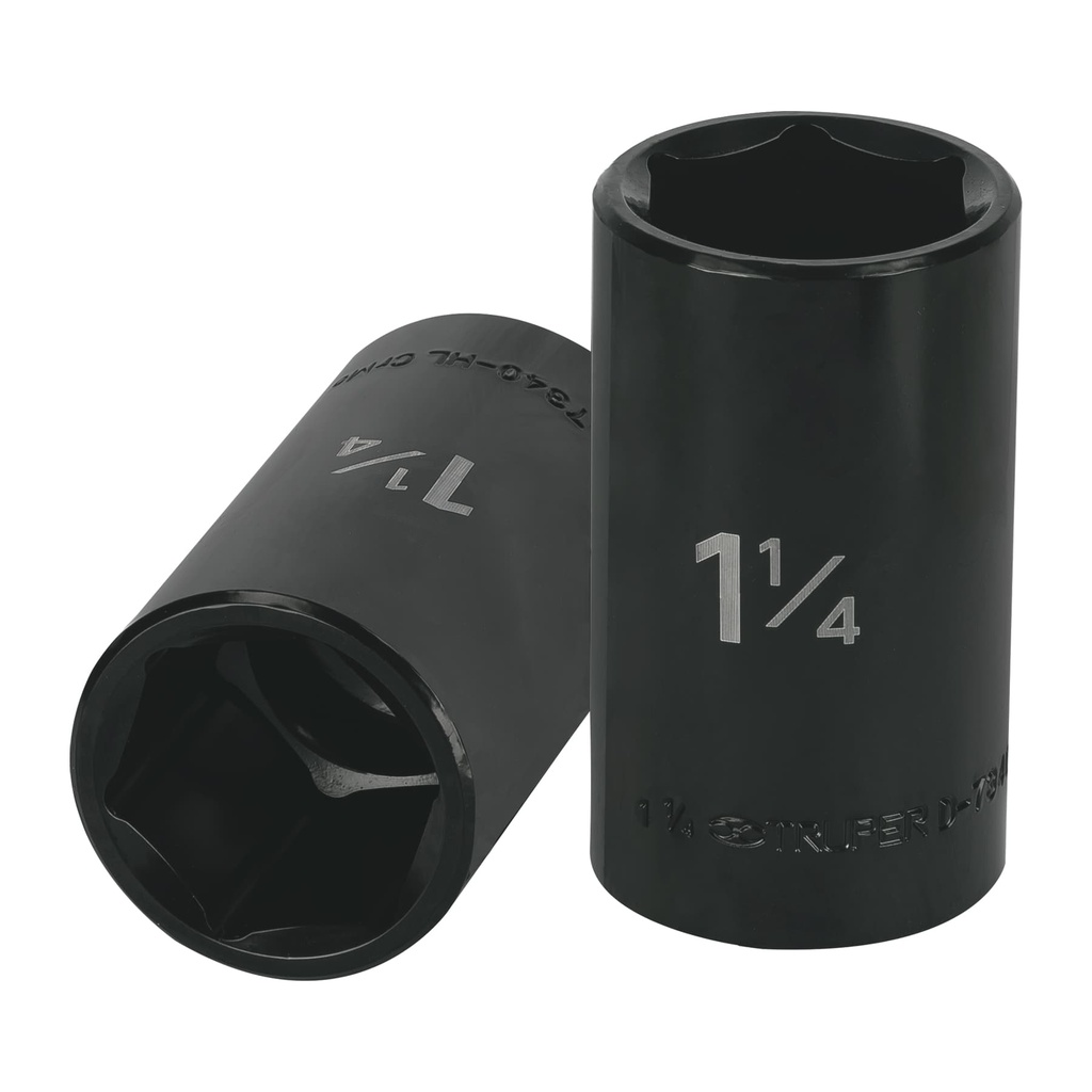 13402 / Dado largo impacto de 1-1/4', 6 puntas, cuadro 1/2', Truper