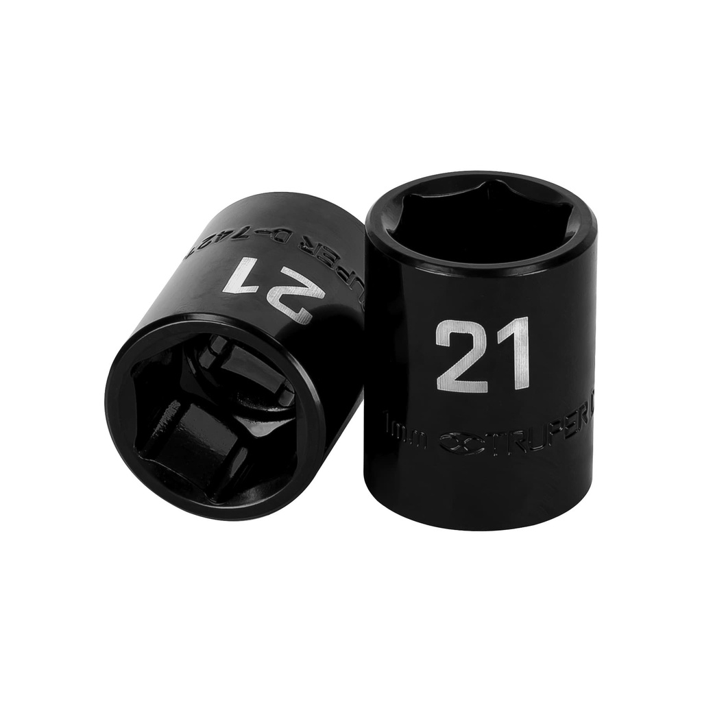 12421 / Dado cuadro 1/2' de impacto 6 puntas de 21 mm, Truper