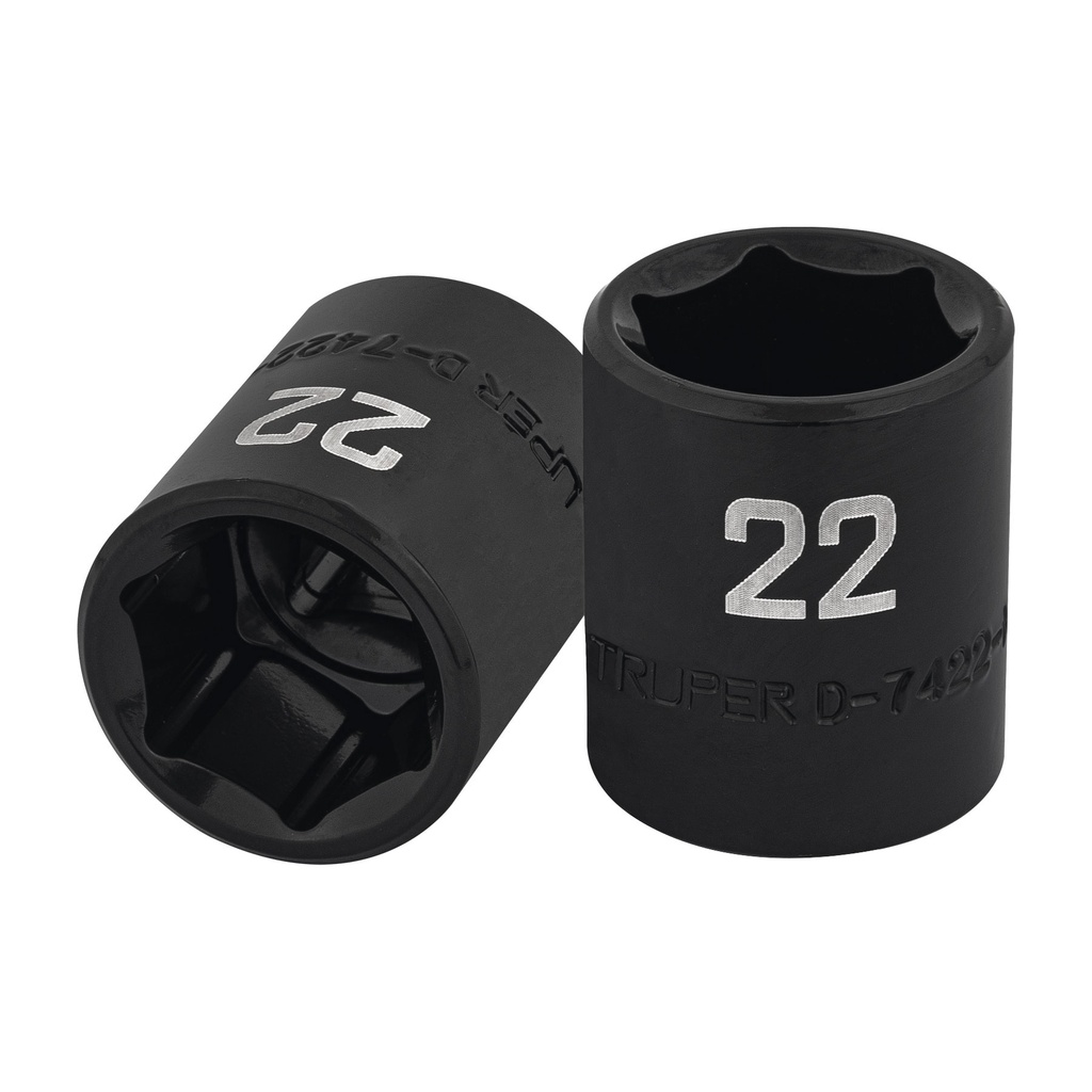 100895 / Dado de impacto de 22 mm, 6 puntas, cuadro 1/2', Truper