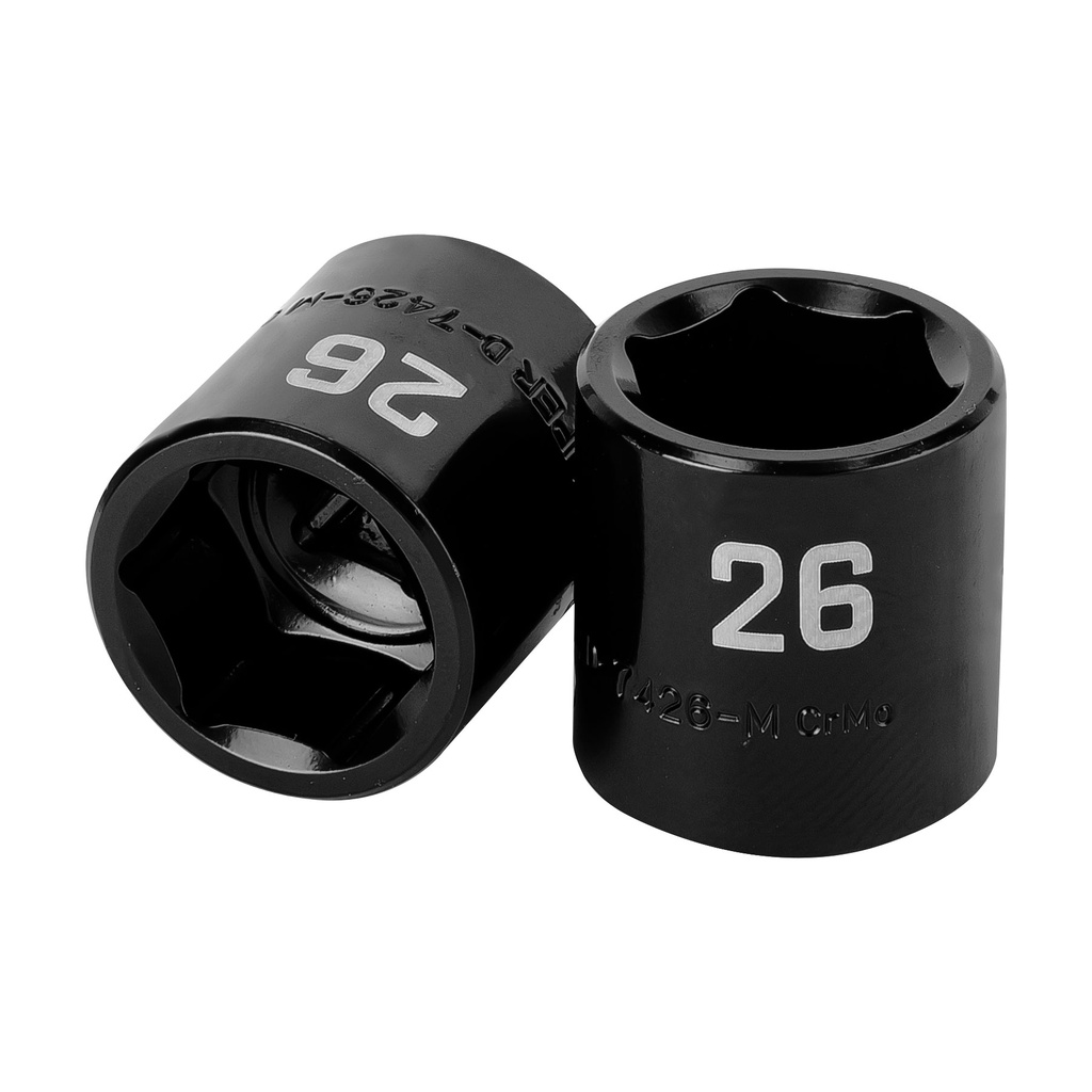100899 / Dado de impacto de 26 mm, 6 puntas, cuadro 1/2', Truper