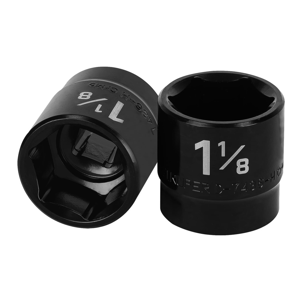 13398 / Dado de impacto de 1-1/8', 6 puntas, cuadro 1/2', Truper