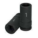 12434 / Dado largo de impacto de 1', 6 puntas, cuadro 3/4', Truper