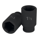 12442 / Dado largo de impacto de 1-1/2', 6 puntas, cuadro 3/4', Truper