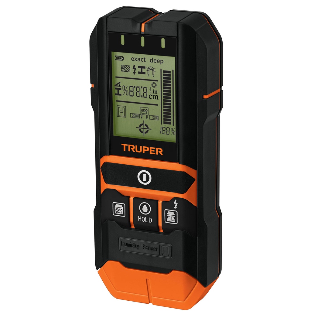 100651 / Detector de materiales detrás de muros, profundidad máx 12cm, Truper