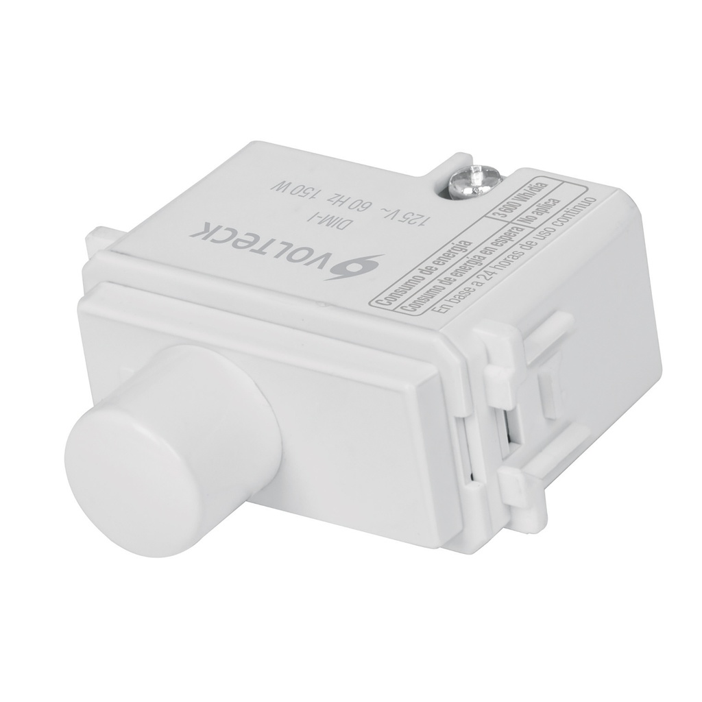 48138 / Dimmer giratorio, línea Italiana, color blanco, Volteck