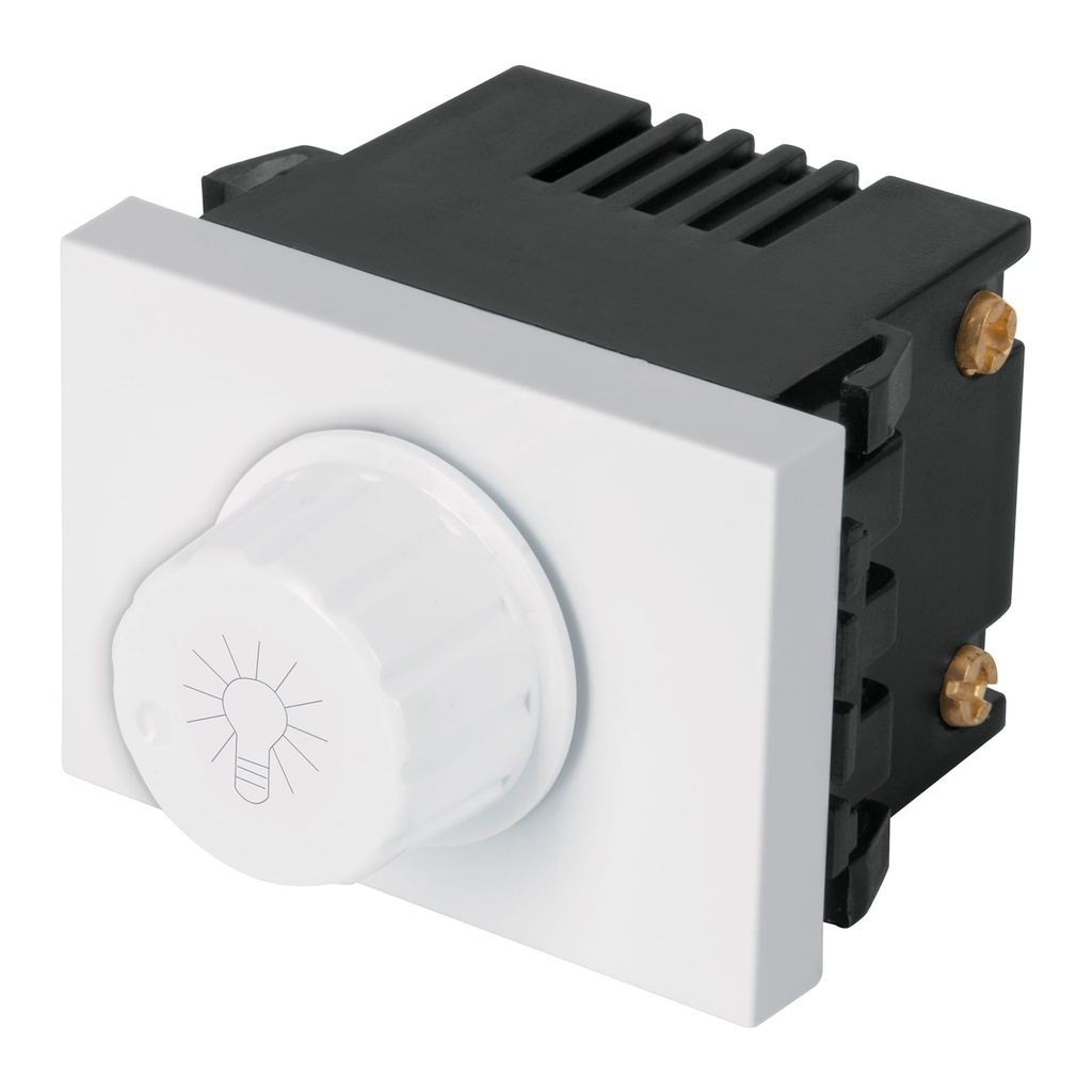 47054 / Dimmer giratorio, 1.5 módulos, línea Española, color blanco, Volteck