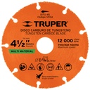 12134 / Disco 4-1/2' multimaterial de carburo de tungsteno, Truper