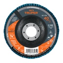 11673 / Disco 4-1/2' laminado grano 40 centro 7/8', Truper