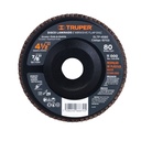 15703 / Disco 4-1/2' laminado respaldo plástico grano 80 centro 7/8', Truper