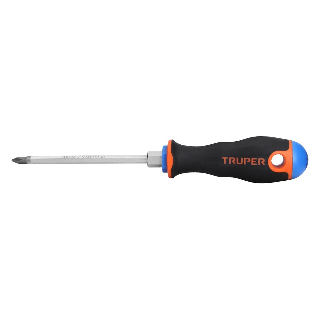 100836 / Desarmador de cruz 3/16' x 4' mango Comfort Grip, Truper