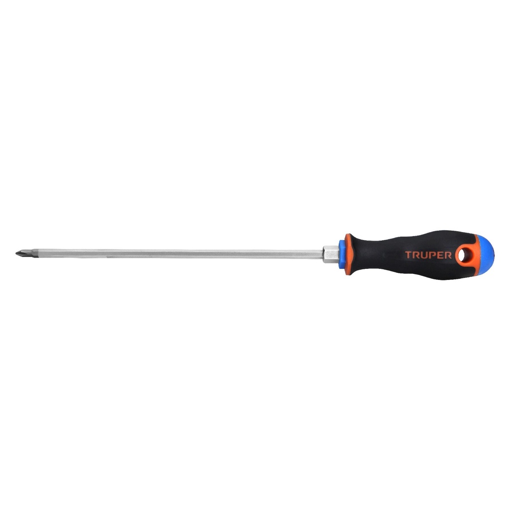 14070 / Desarmador de cruz 3/16' x 8' mango Comfort Grip, Truper
