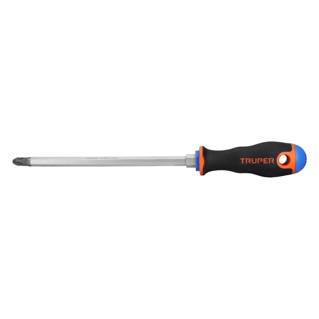 100839 / Desarmador de cruz 3/8' x 8' mango Comfort Grip, Truper