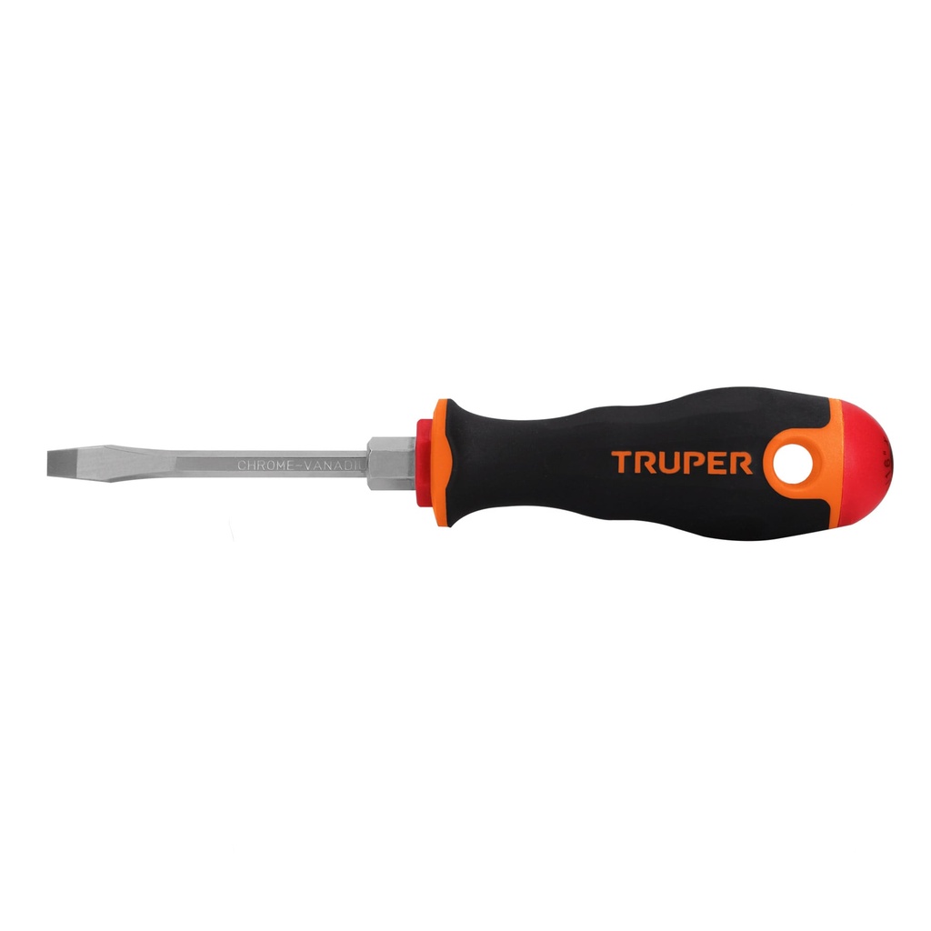100831 / Desarmador plano 3/16' x 3' mango Comfort Grip, Truper