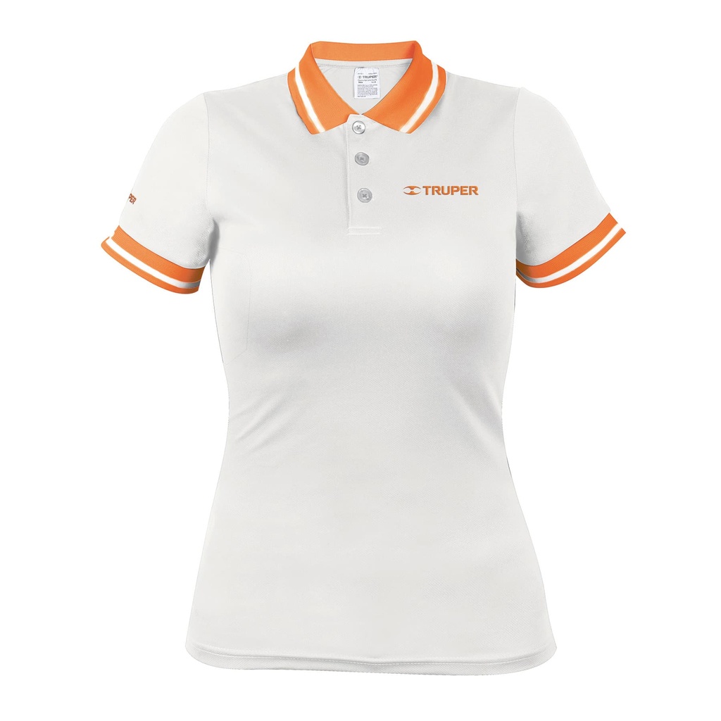 69978 / Playera polo performance blanca, para dama, talla CH, Truper