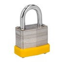 23502 / Candado laminado, 30mm, gancho corto, blister, Hermex Basic