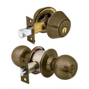 23620 / Combo cerraduras, llave-llave, latón antiguo, Hermex Basic