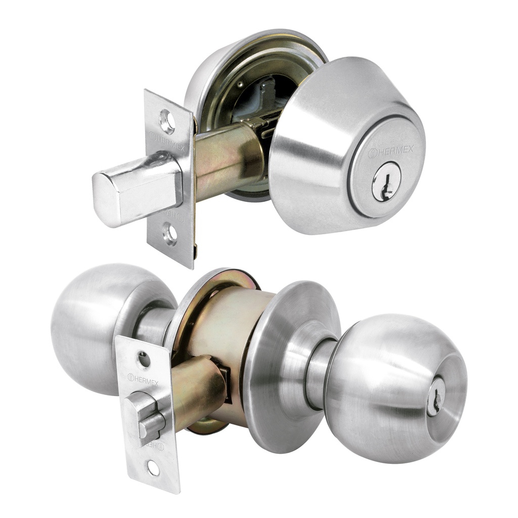 23621 / Combo cerraduras, llave-llave, cromo, Hermex Basic