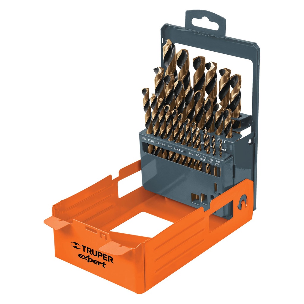 50004 / Juego de 29 brocas HSS para metal en estuche, Truper Expert