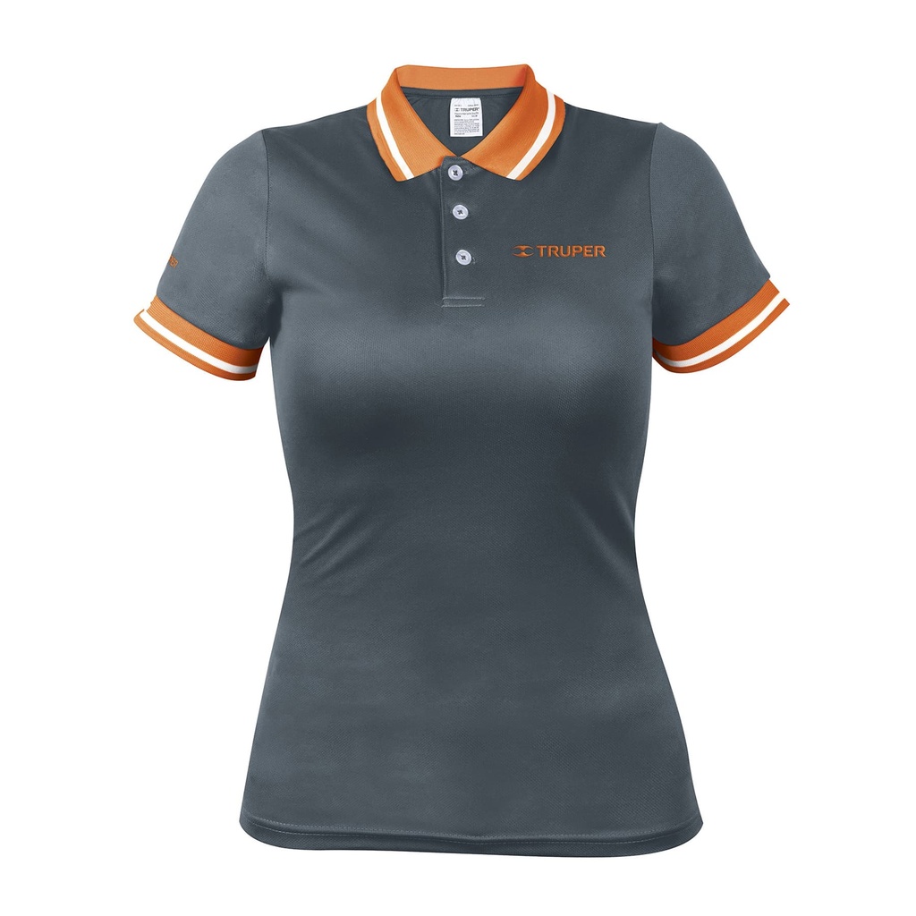 61087 / Playera polo performance gris, para dama, talla M, Truper