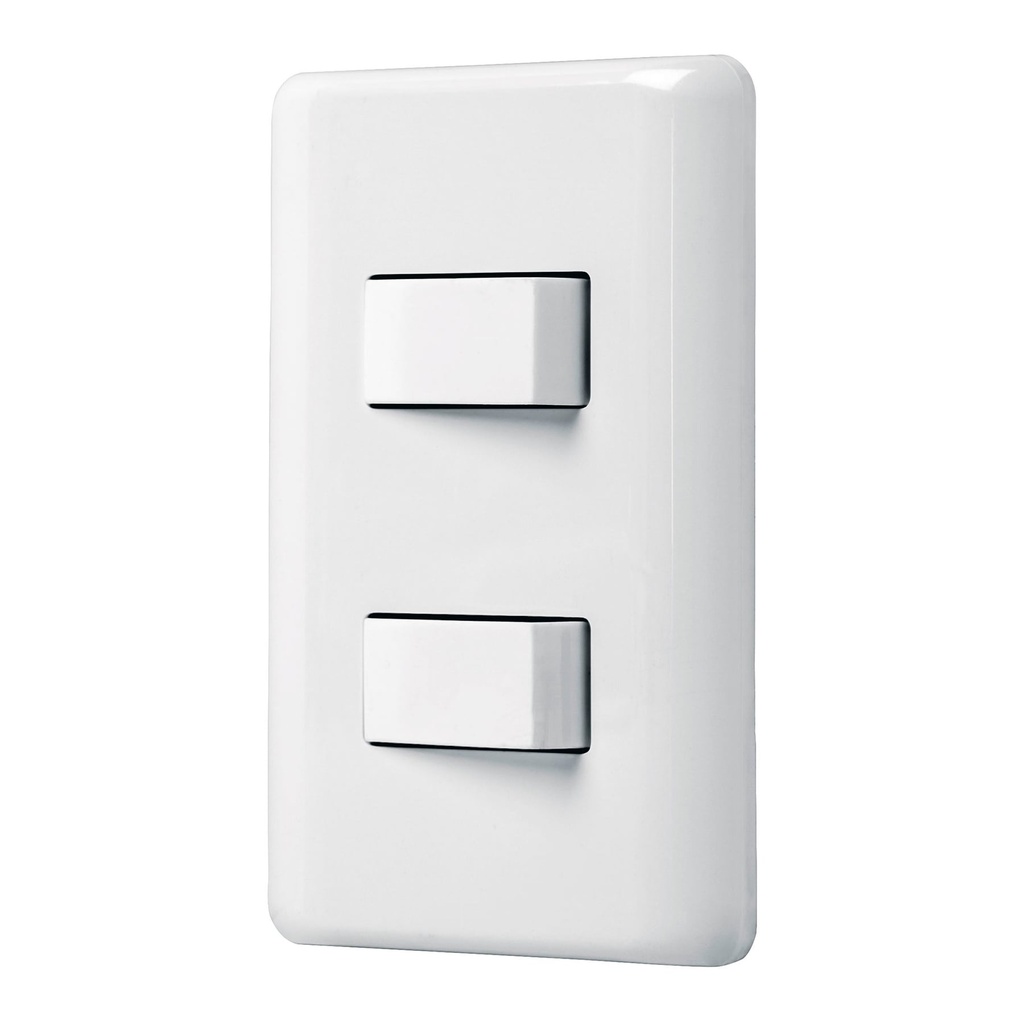 25080 / Placa armada con 2 interruptores sencillos, Volteck Basic