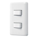 25080 / Placa armada con 2 interruptores sencillos, Volteck Basic