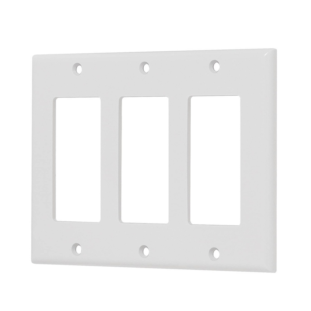 46420 / Placa 3 ventanas, de policarbonato, línea Classic, Volteck