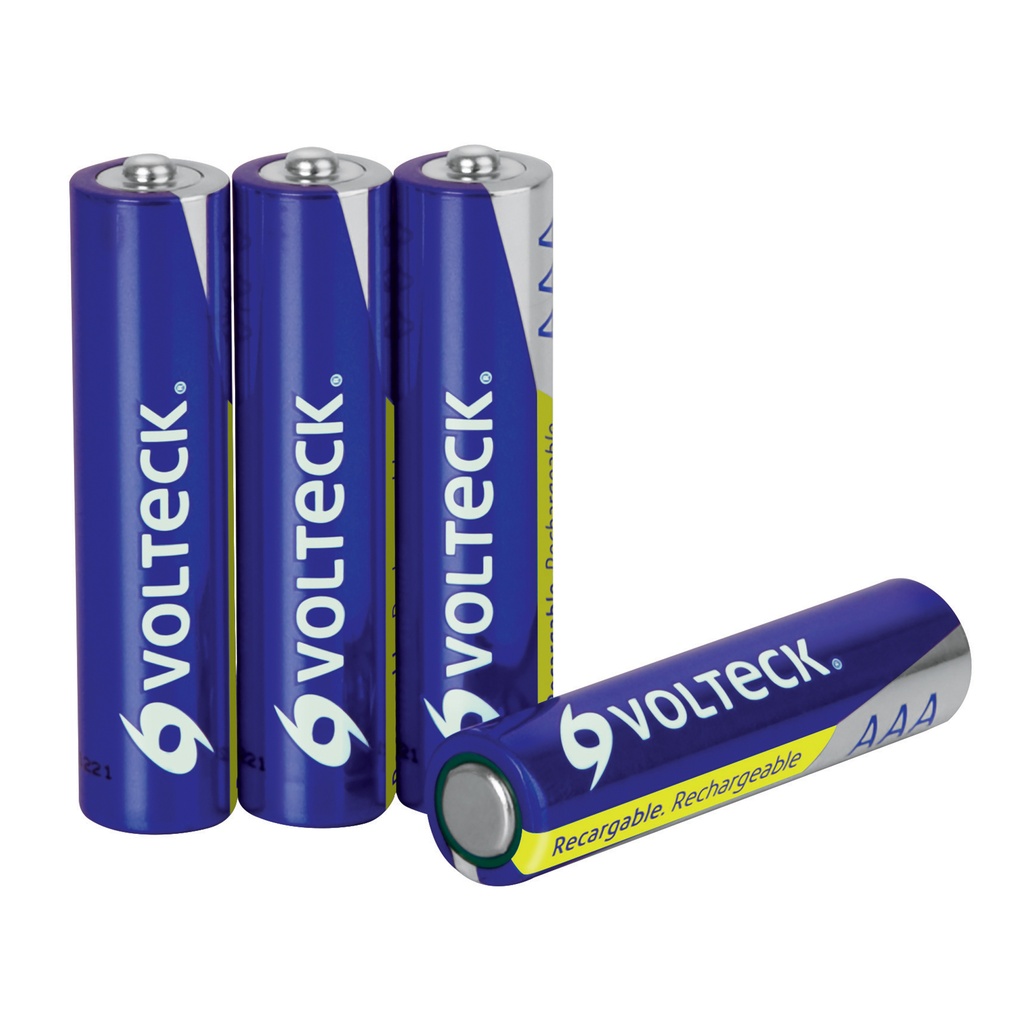 47201 / Blíster con 4 pilas AAA recargables uso general, 600 mAh, Volteck