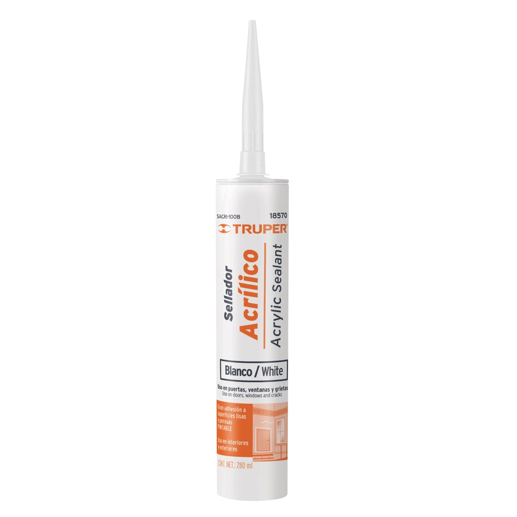 18570 / Sellador acrilico de 280 ml, blanco, Truper