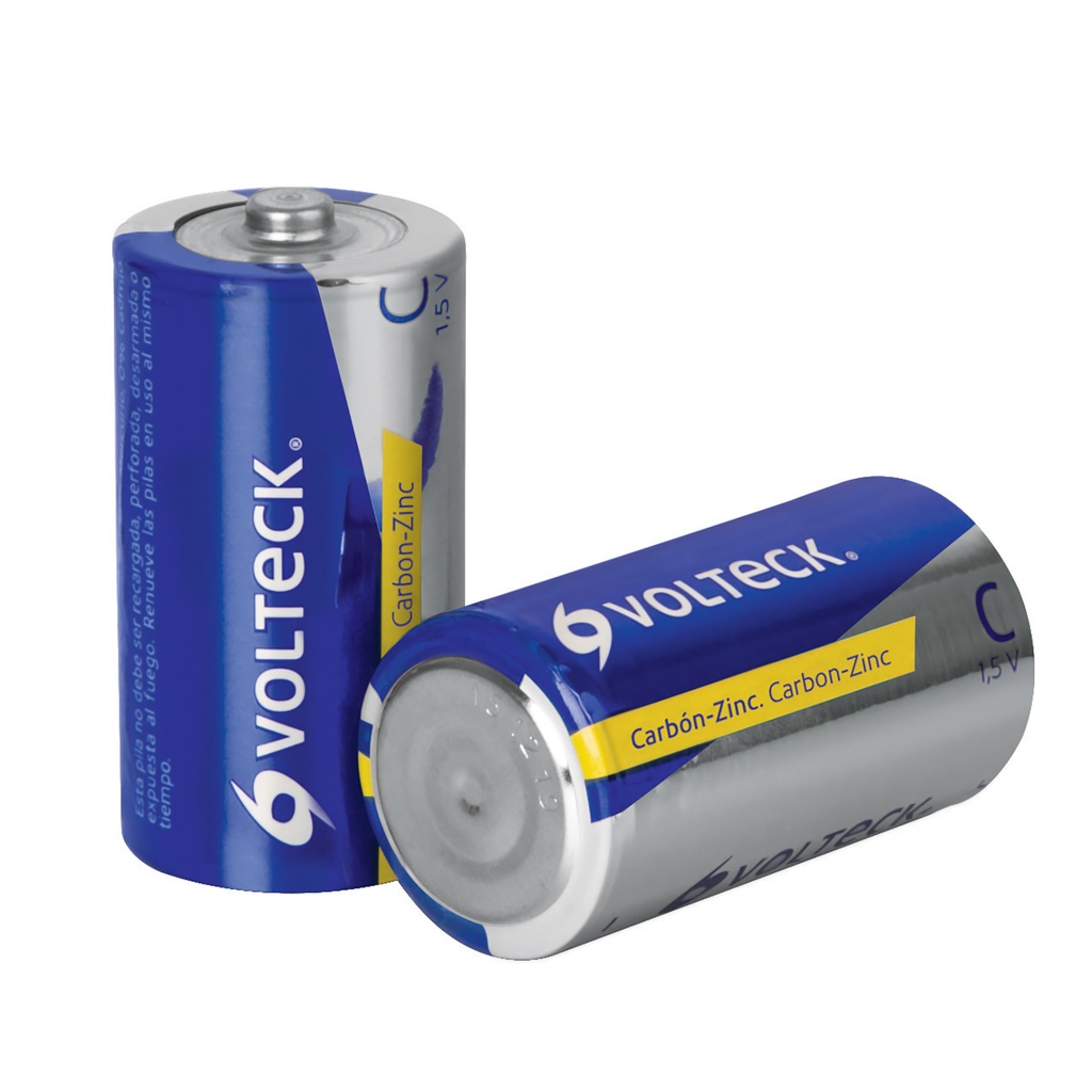 46310 / Blíster con 2 pilas zinc-carbón tamaño C, volteck, Volteck