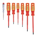 14196 / Juego 6 desarmadores dieléctricos y 1 probador de corriente, Truper