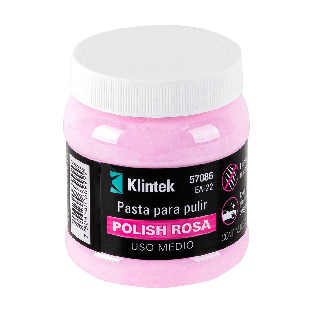 57086 / Polish en pasta rosa para auto, 250 g, uso medio, Klintek