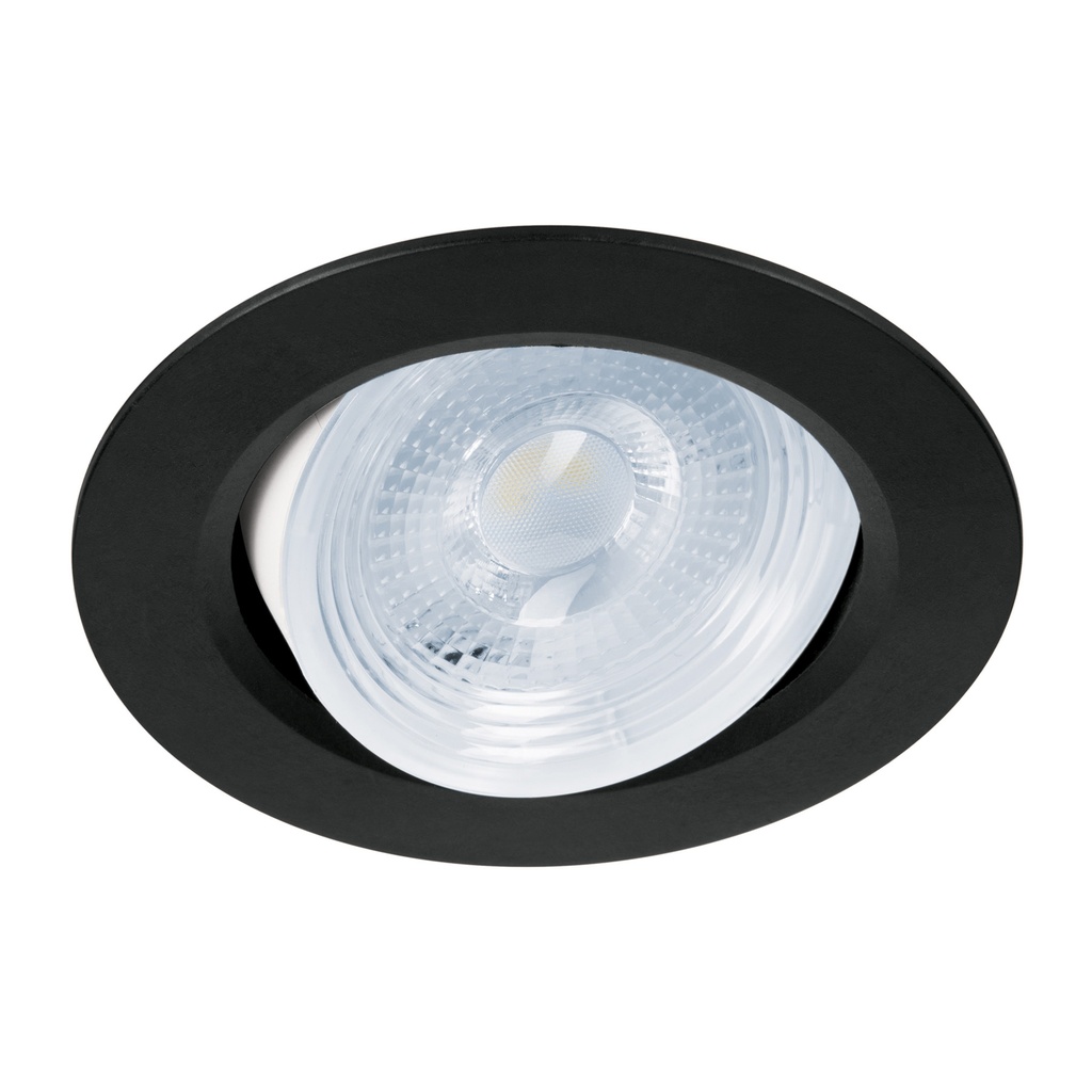 46945 / Luminario de LED 5 W empotrar redondo negro spot dirigible, Volteck
