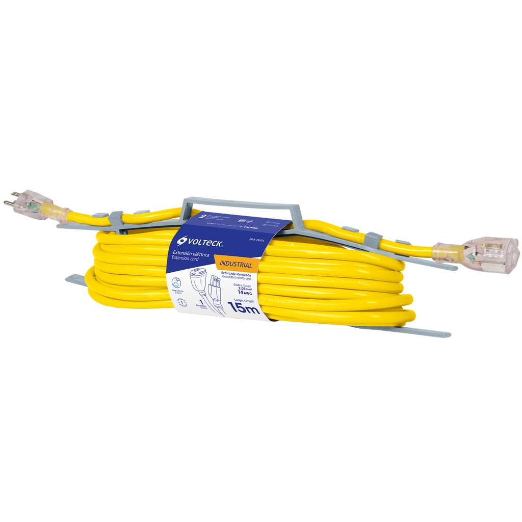 48068 / Extensión reforzada aterrizada 15 m 3x14 AWG, Volteck