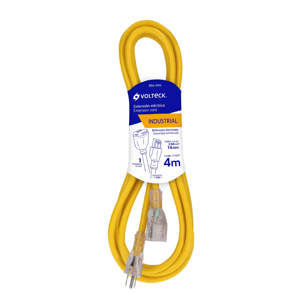 48066 / Extensión reforzada aterrizada 4 m 3x14 AWG, Volteck