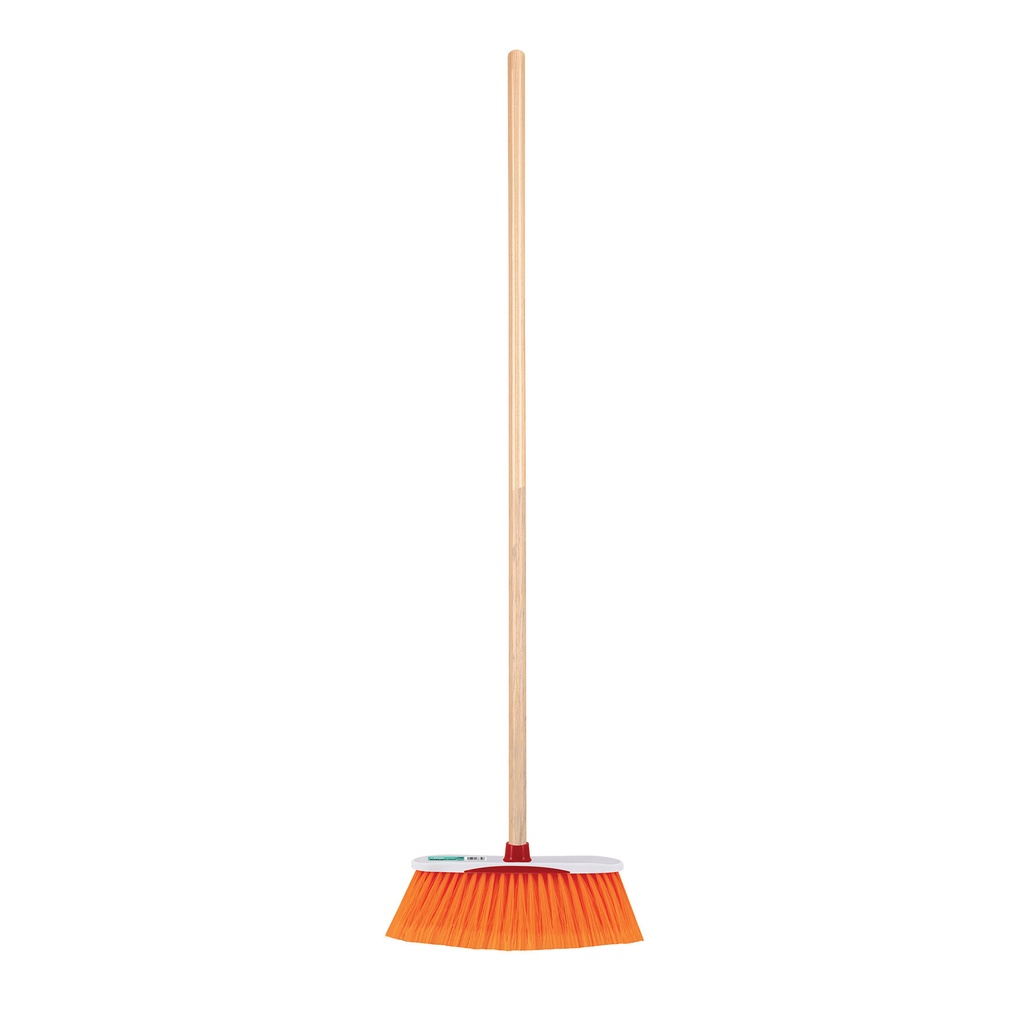 57030 / Escoba estándar cerdas de PET extra suaves, bastón de madera, Klintek