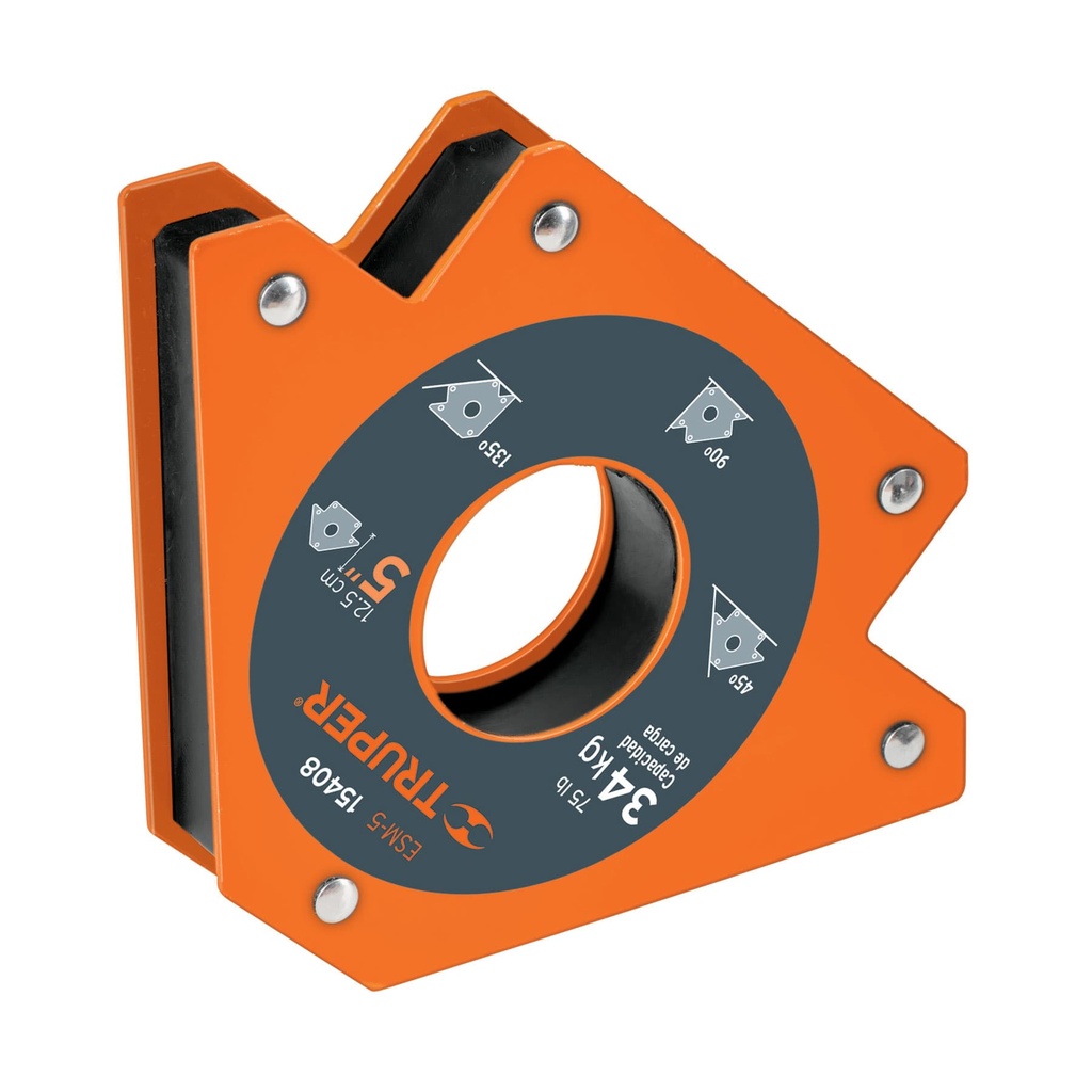 15408 / Escuadra magnética 5' para soldar, capacidad 34 kg, Truper