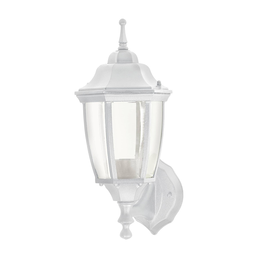 47288 / Arbotante tipo farol tradicional soportado p/exterior blanco, Volteck